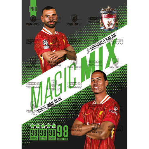 کارت محمد صلاح و ویرجیل فن دایک پنینی 99 سری پرو مجیک میکس 2026