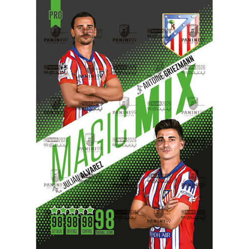 کارت خولیان آلوارز و آنتوان گریزمان پنینی 99 سری پرو مجیک میکس 2026