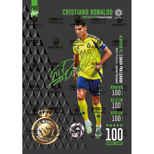 کارت کریستیانو رونالدو پنینی 99 سری پرومکس 100 امضا شده 2026