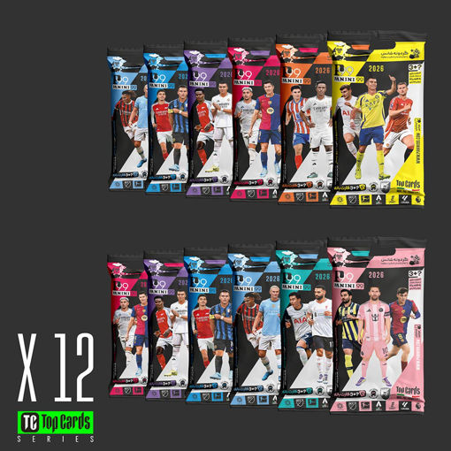 بسته های فوتبالی پنینی 99 - سری تاپ کاردز 2026 - پک 12 عددی  ویژه کلکسیونر های طلایی